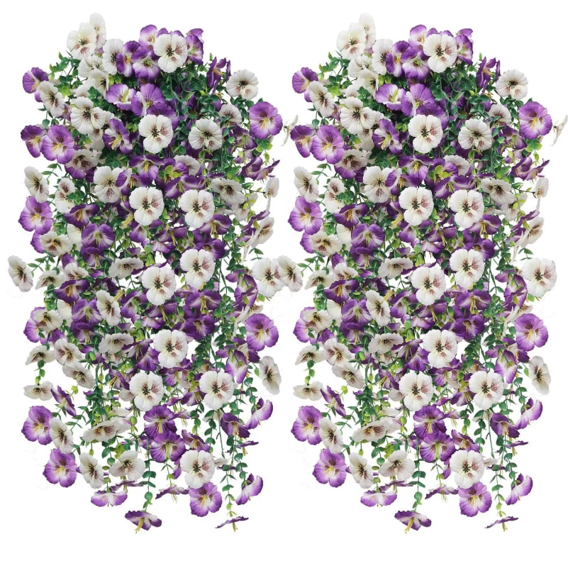 Bonsai Garden Wall - 1/2Pcs Violet Artificial Flowers Vine 75cm