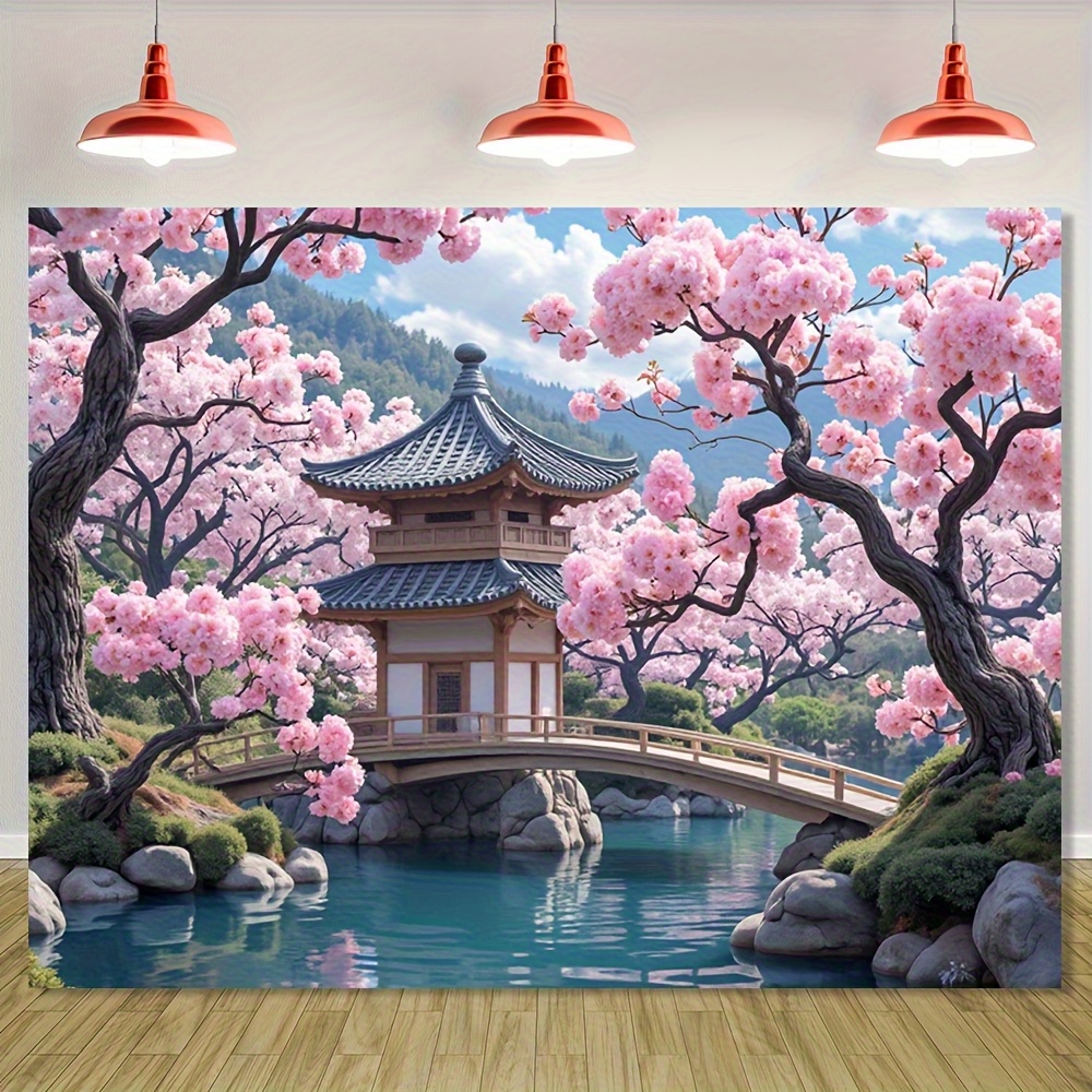 Bonsai Garden Tree - Japanese Garden Tapestry, Cherry Blossom Trees