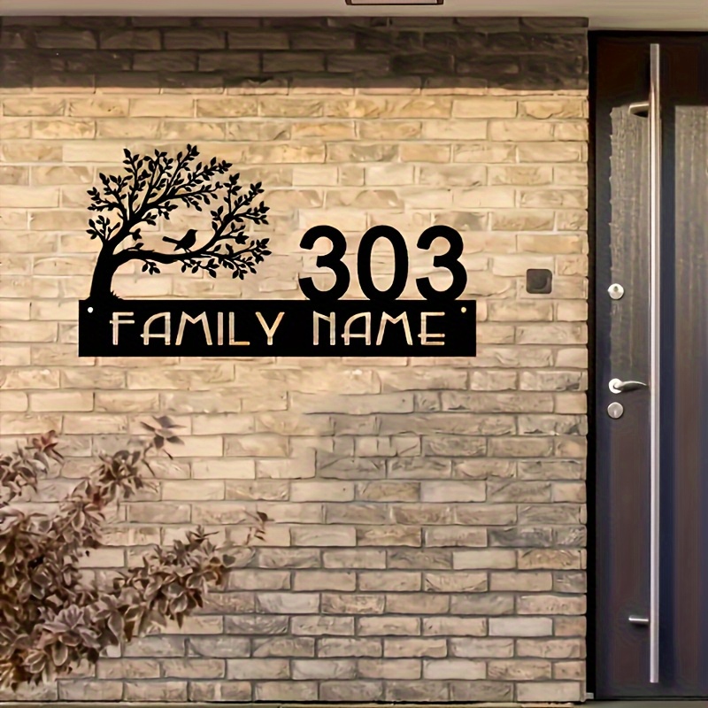 Custom Metal Address Sign with - đánh giá và giá Bonsai Garden Tree
