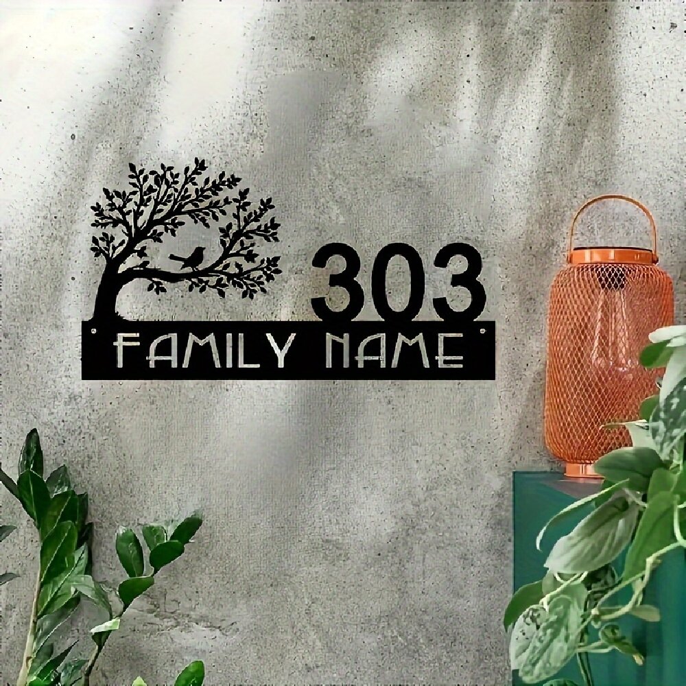 Custom Metal Address Sign with - đánh giá và giá Bonsai Garden Tree