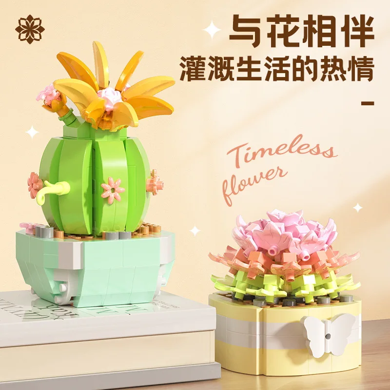 Flower Succulents Building Blo - đánh giá và giá Bonsai Garden Tree