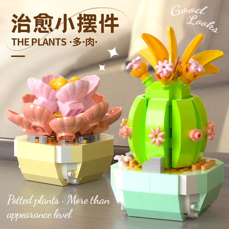 Flower Succulents Building Blo - đánh giá và giá Bonsai Garden Tree