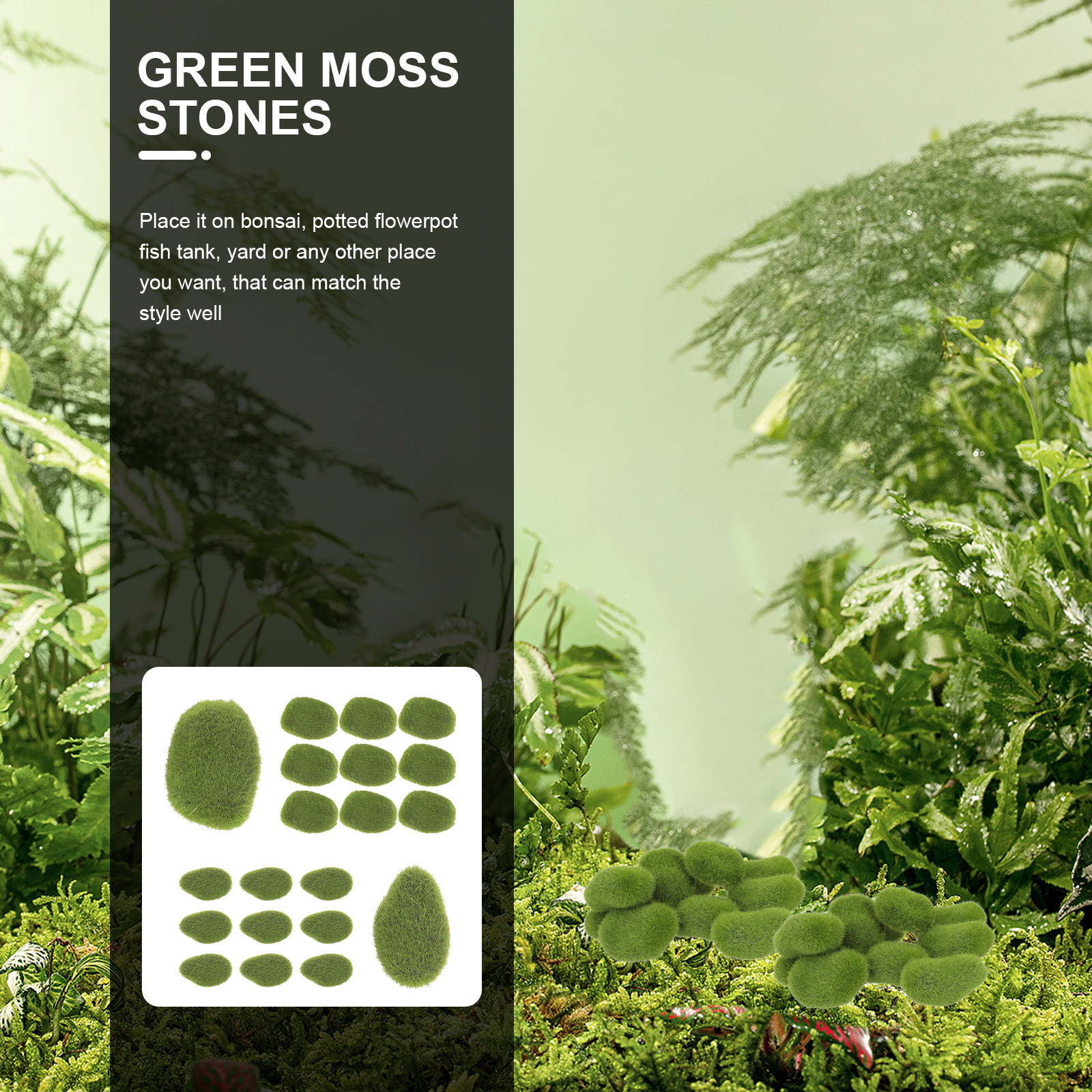 20Pcs Simulated Moss Stones Ar - đánh giá và giá Bonsai Garden Wall