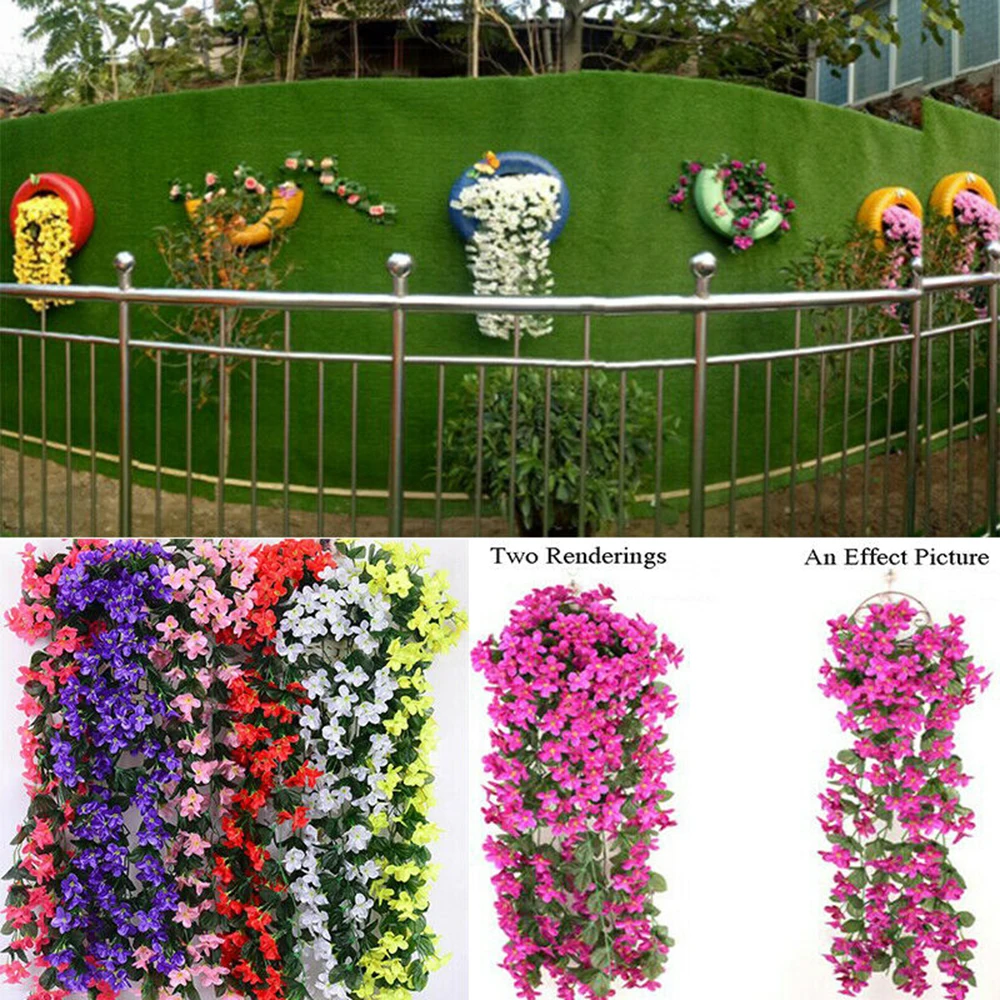 Artificial Flowers Silk Violet - đánh giá và giá Bonsai Garden Wall